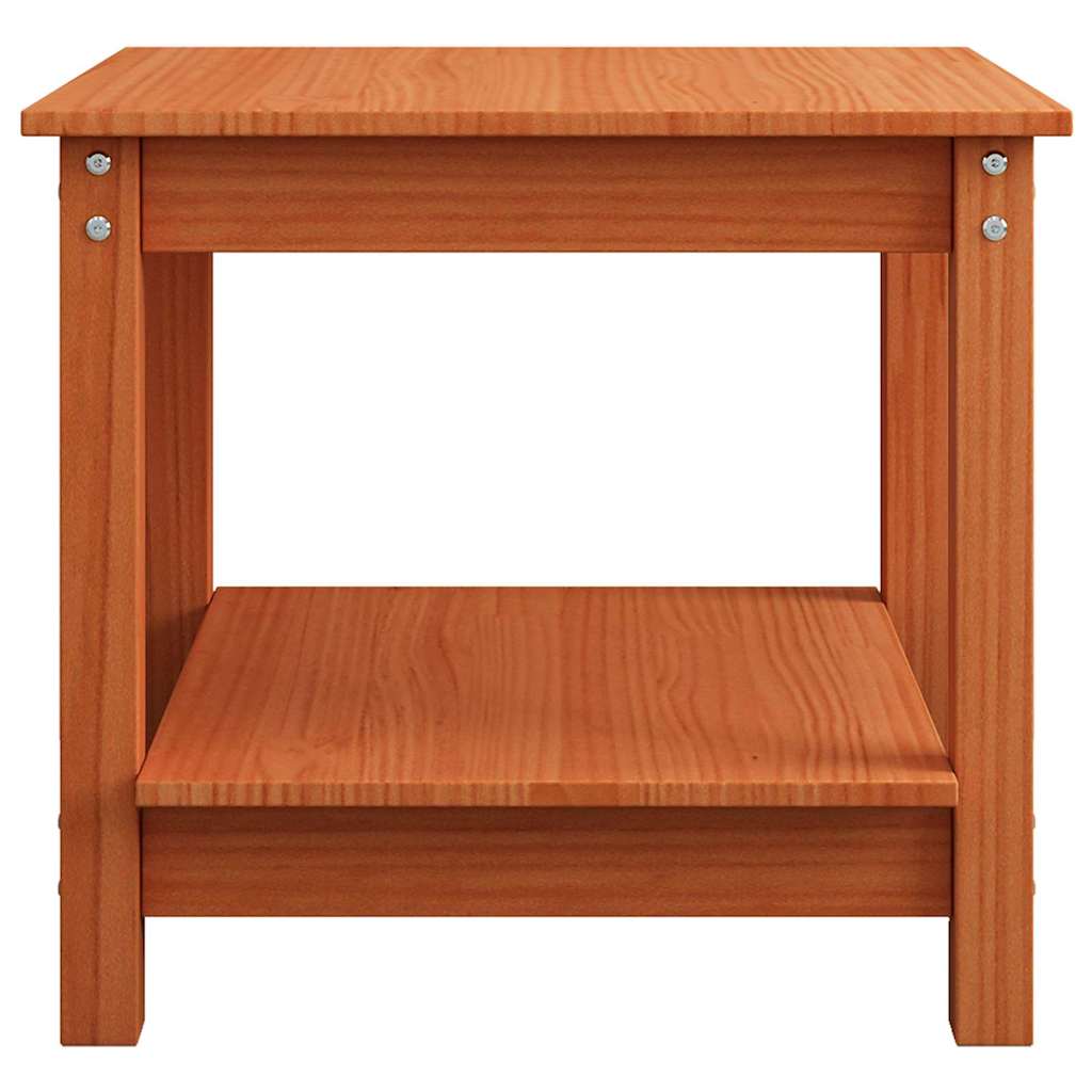 vidaXL Stolik kawowy Woskowy brąz 50 x 50 x 45 cm Lite drewno sosnowe