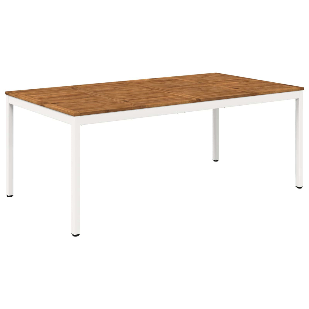 vidaXL Stół do kolacji w ogrodzie Naturalne i białe Lite Drewno Akacji