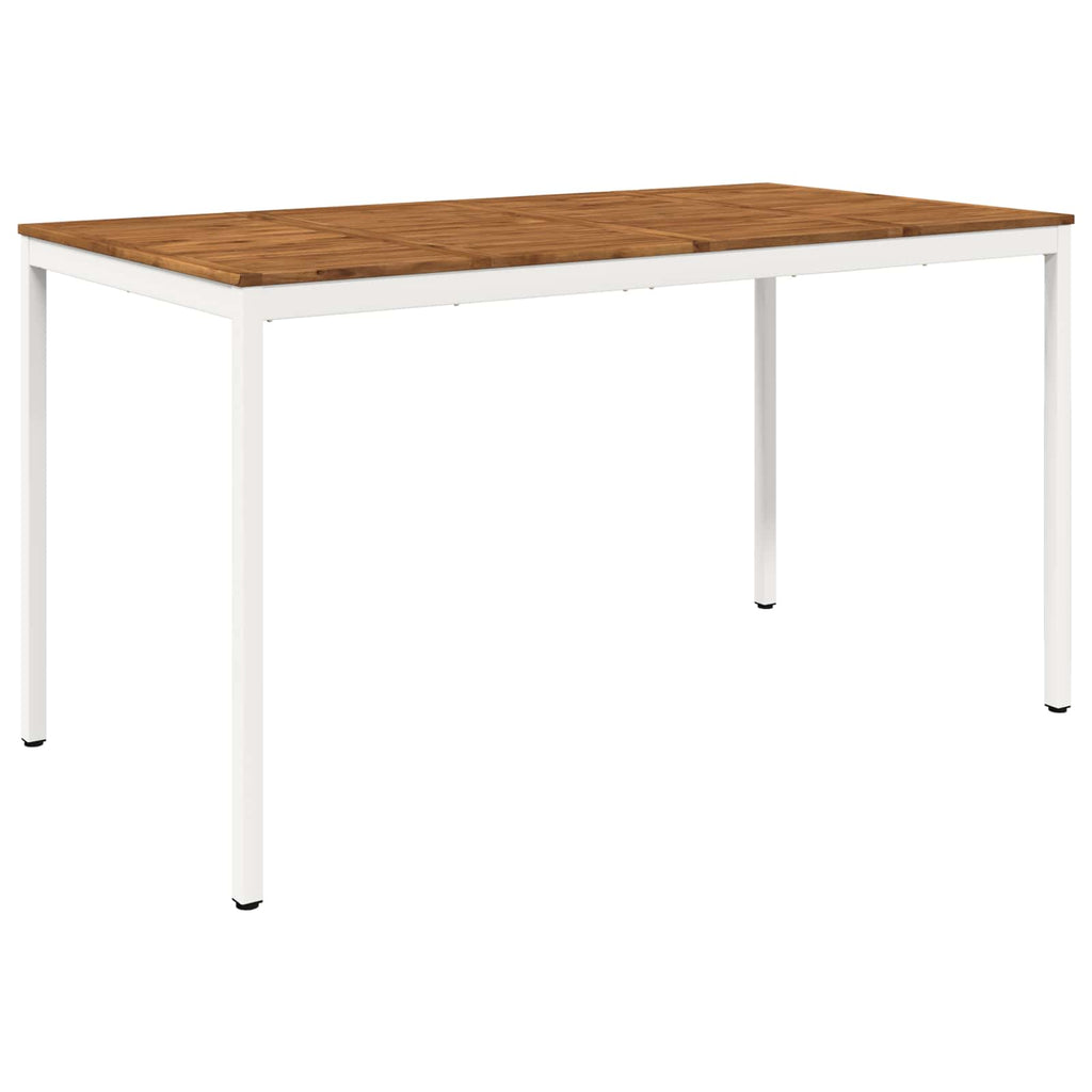 vidaXL Stół barowy ogrodowy Naturalne i białe 196 x 100,5 x 105 cm