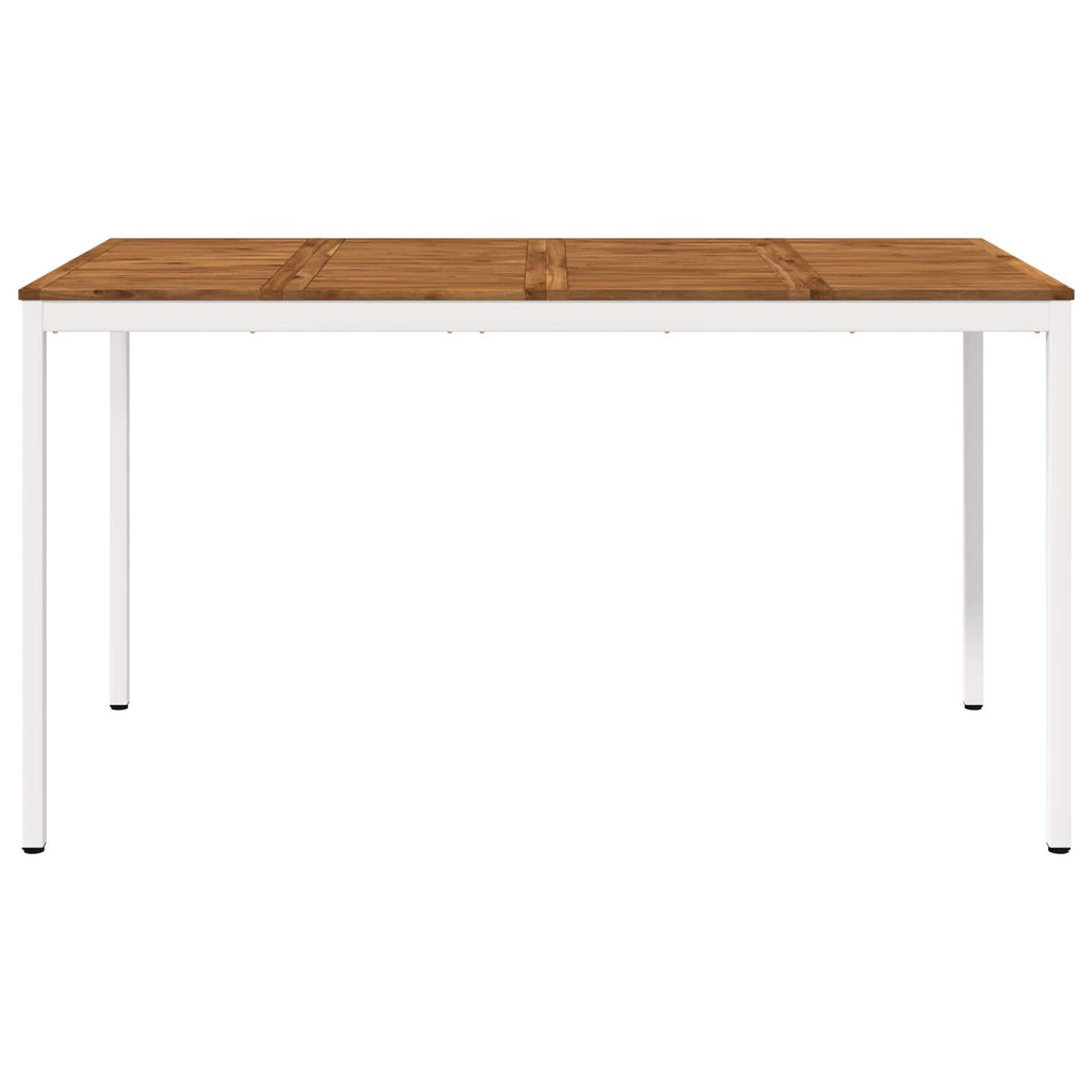 vidaXL Stół barowy ogrodowy Naturalne i białe 196 x 100,5 x 105 cm
