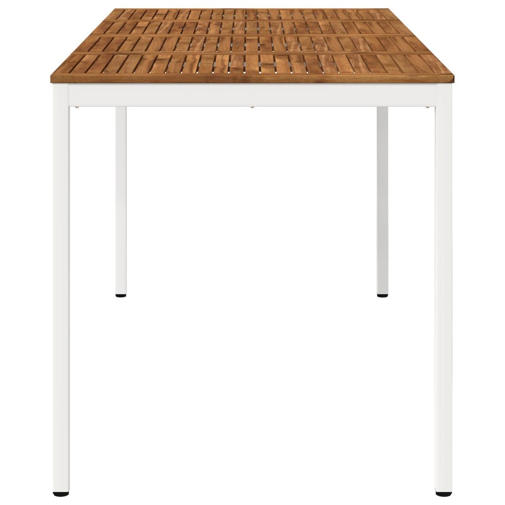 vidaXL Stół barowy ogrodowy Naturalne i białe 196 x 100,5 x 105 cm