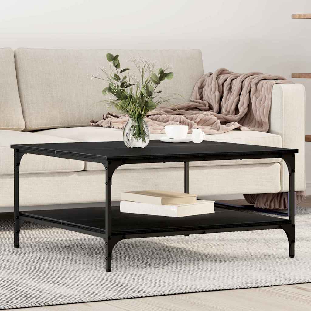 vidaXL Stolik kawowy Czarny dąb 80 x 80 x 40 cm