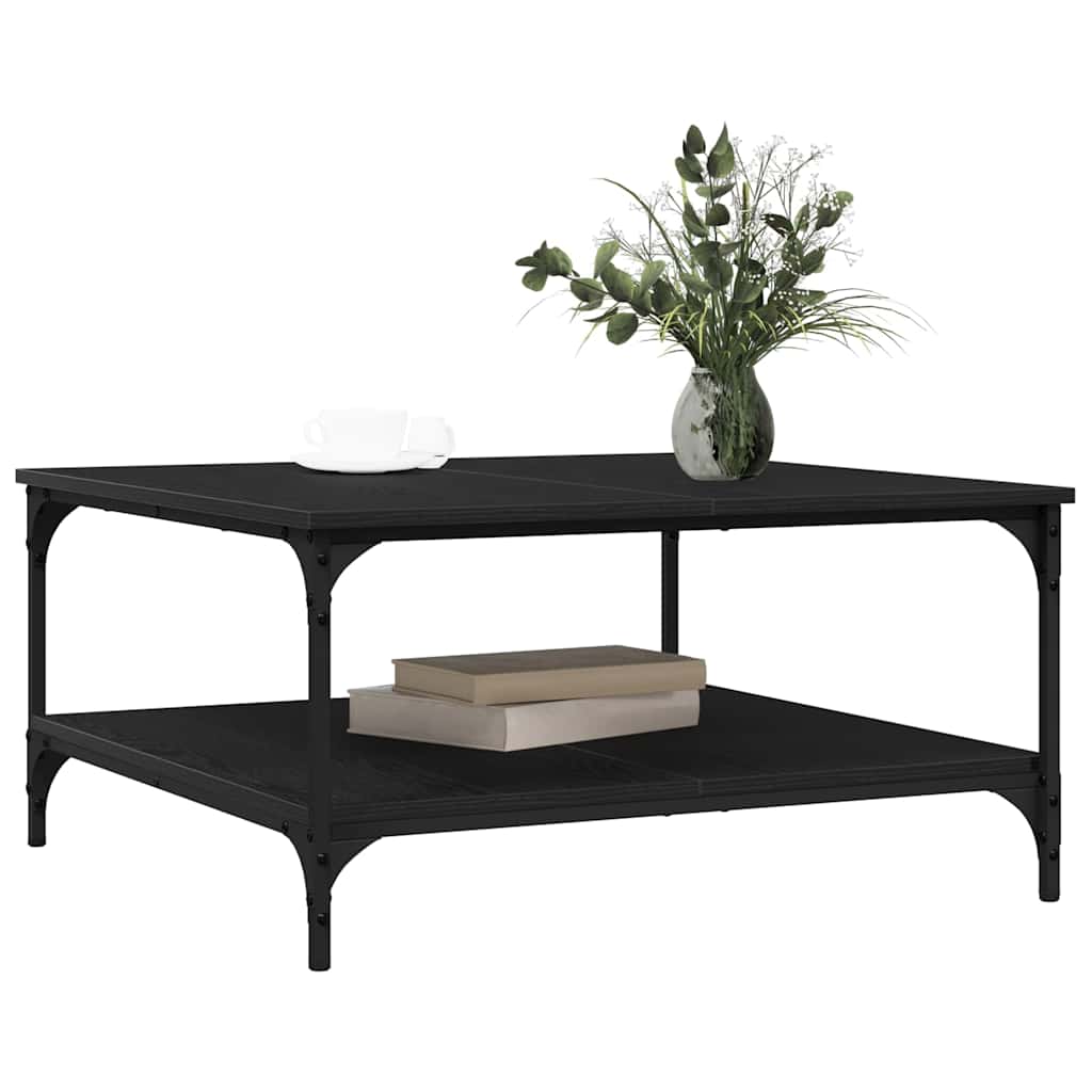 vidaXL Stolik kawowy Czarny dąb 80 x 80 x 40 cm