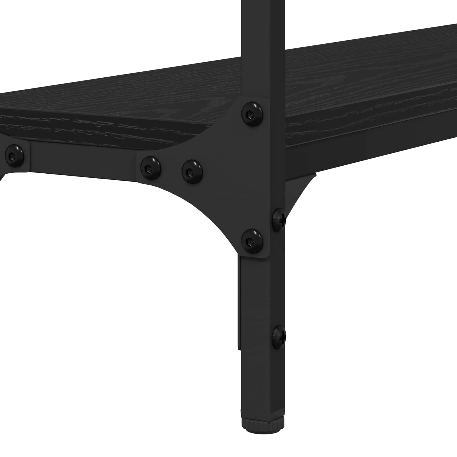 vidaXL Konsola Czarny dąb 100 x 22,5 x 75 cm Materiał drewnopochodny