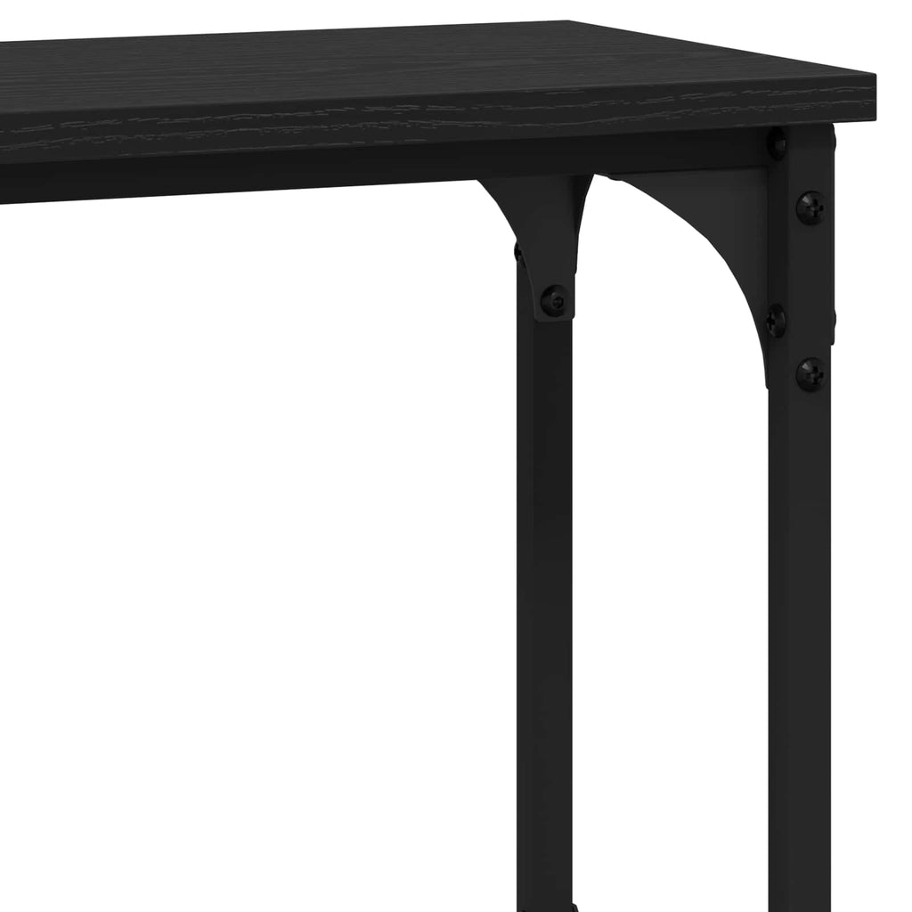 vidaXL Konsola Czarny dąb 100 x 22,5 x 75 cm Materiał drewnopochodny