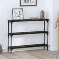 vidaXL Konsola Czarny dąb 100 x 22,5 x 75 cm Materiał drewnopochodny