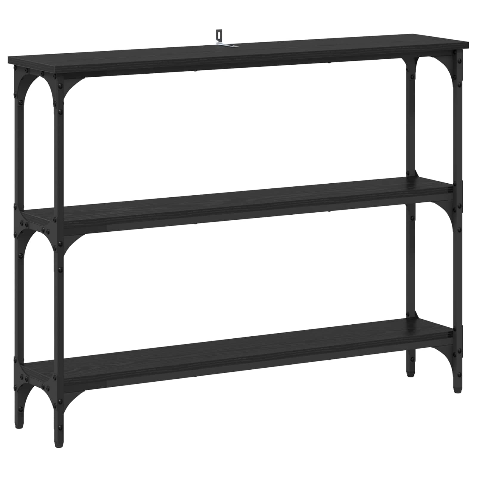 vidaXL Konsola Czarny dąb 100 x 22,5 x 75 cm Materiał drewnopochodny