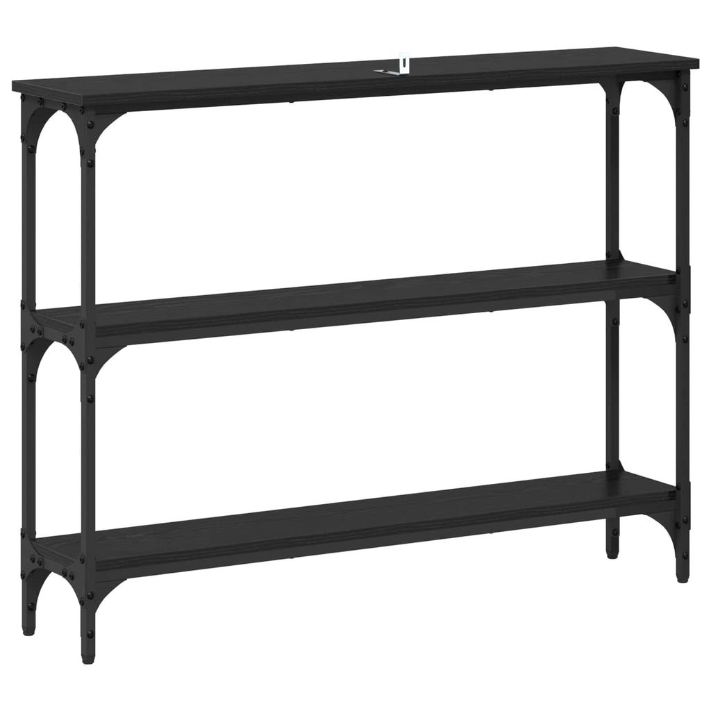 vidaXL Konsola Czarny dąb 100 x 22,5 x 75 cm Materiał drewnopochodny
