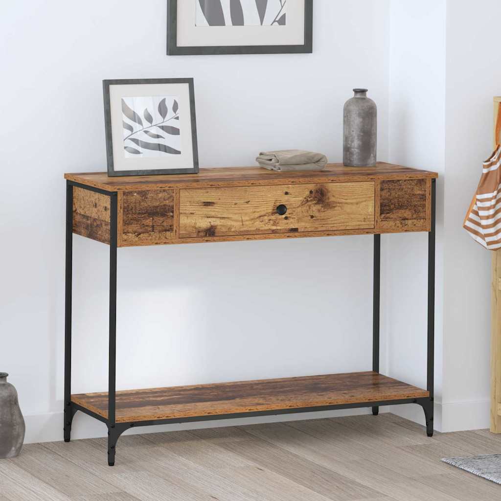 vidaXL Konsola Stare drewno 100 x 34.5 x 75 cm Materiał drewnopochodny