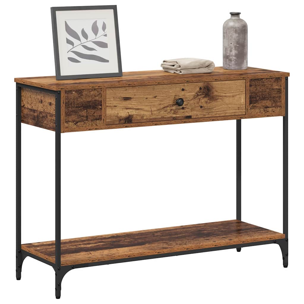 vidaXL Konsola Stare drewno 100 x 34.5 x 75 cm Materiał drewnopochodny