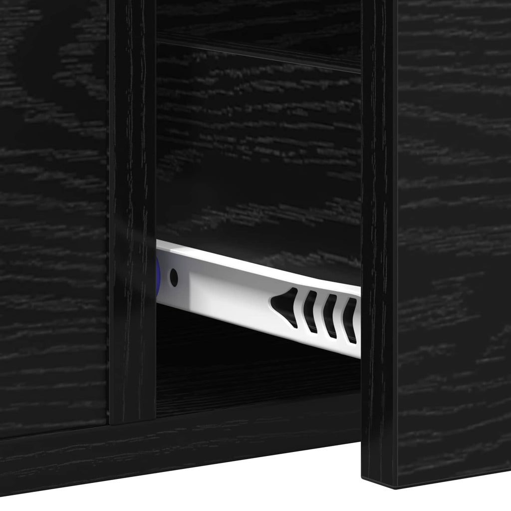 vidaXL Konsola Czarny dąb 100 x 34.5 x 75 cm Materiał drewnopochodny
