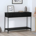 vidaXL Konsola Czarny dąb 100 x 34.5 x 75 cm Materiał drewnopochodny