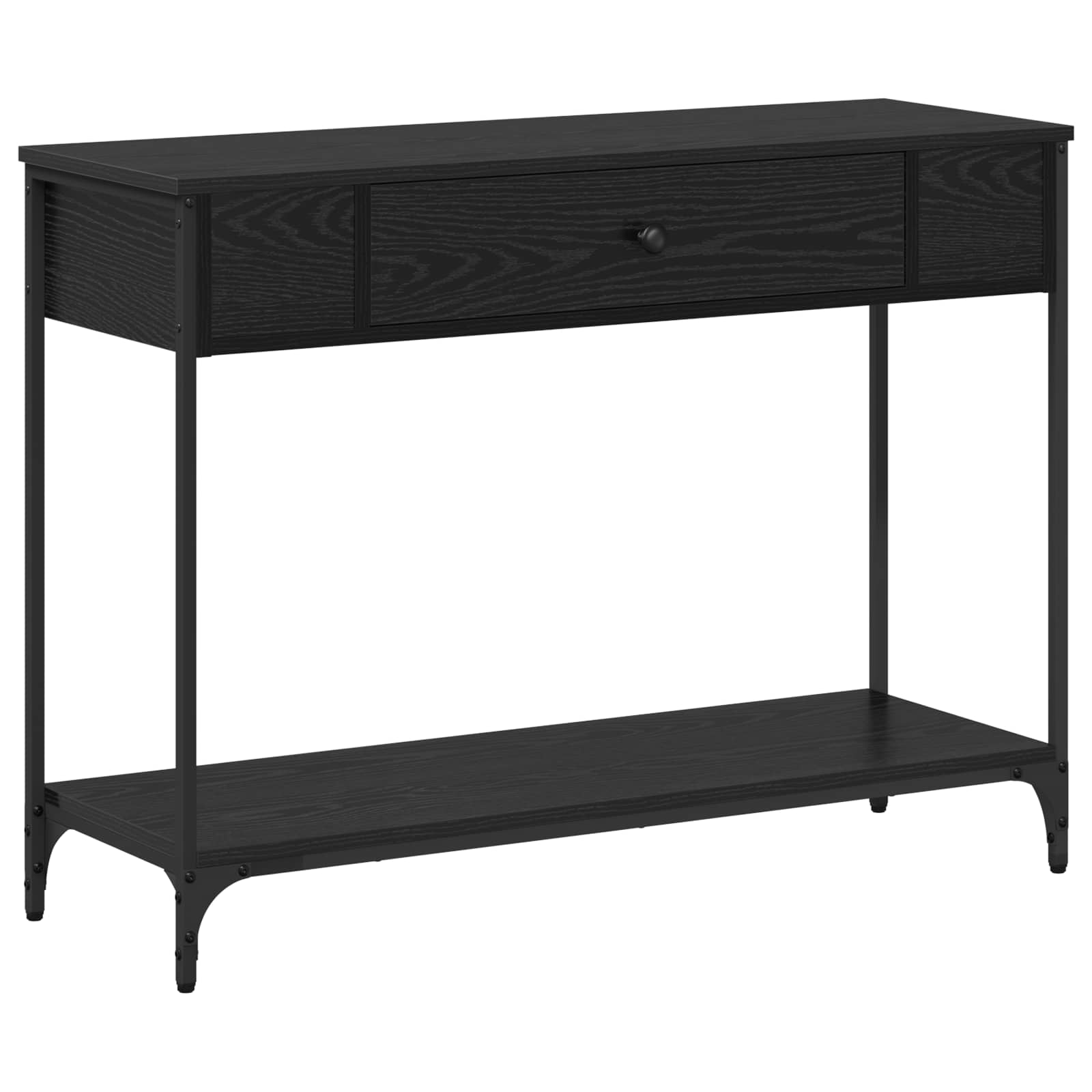 vidaXL Konsola Czarny dąb 100 x 34.5 x 75 cm Materiał drewnopochodny