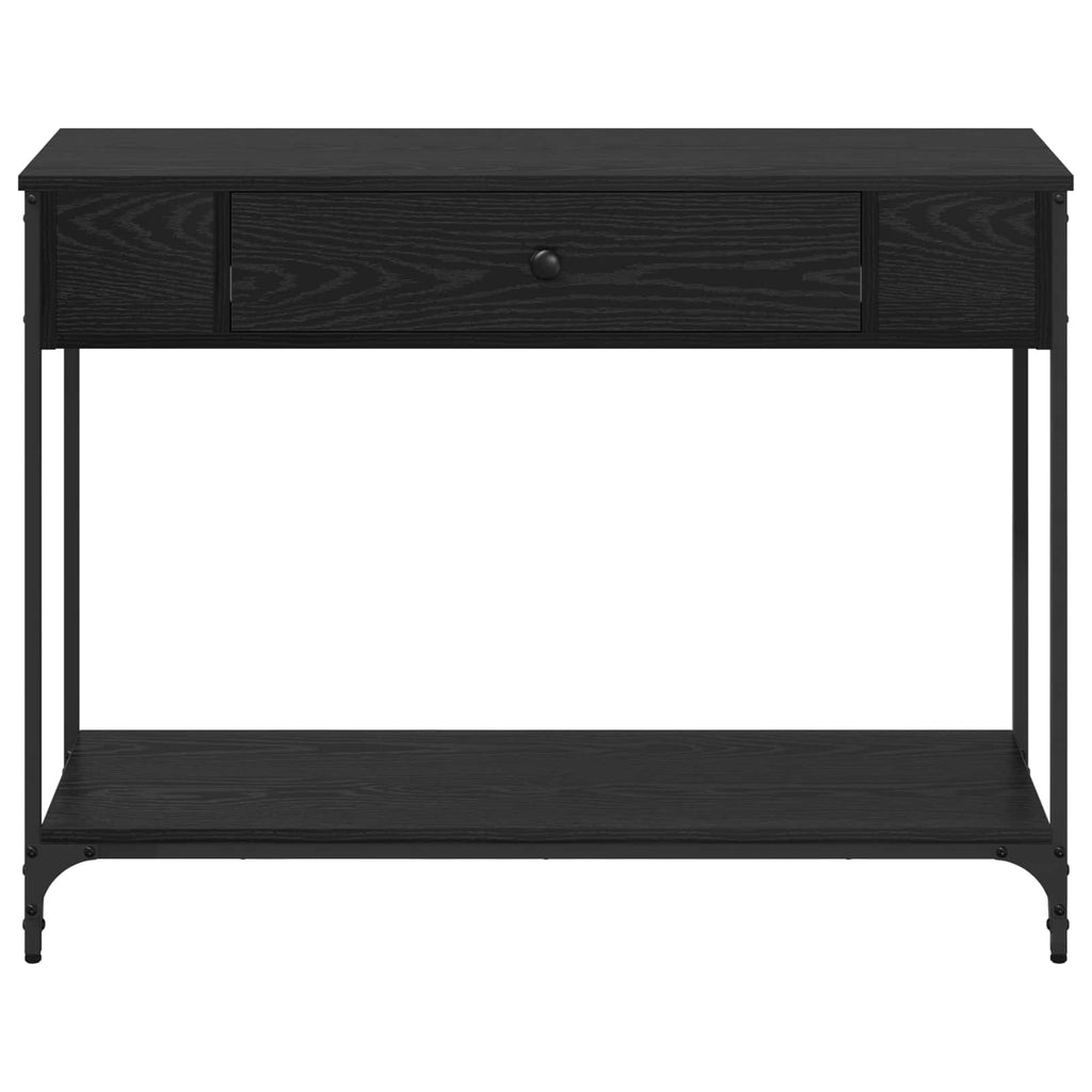 vidaXL Konsola Czarny dąb 100 x 34.5 x 75 cm Materiał drewnopochodny