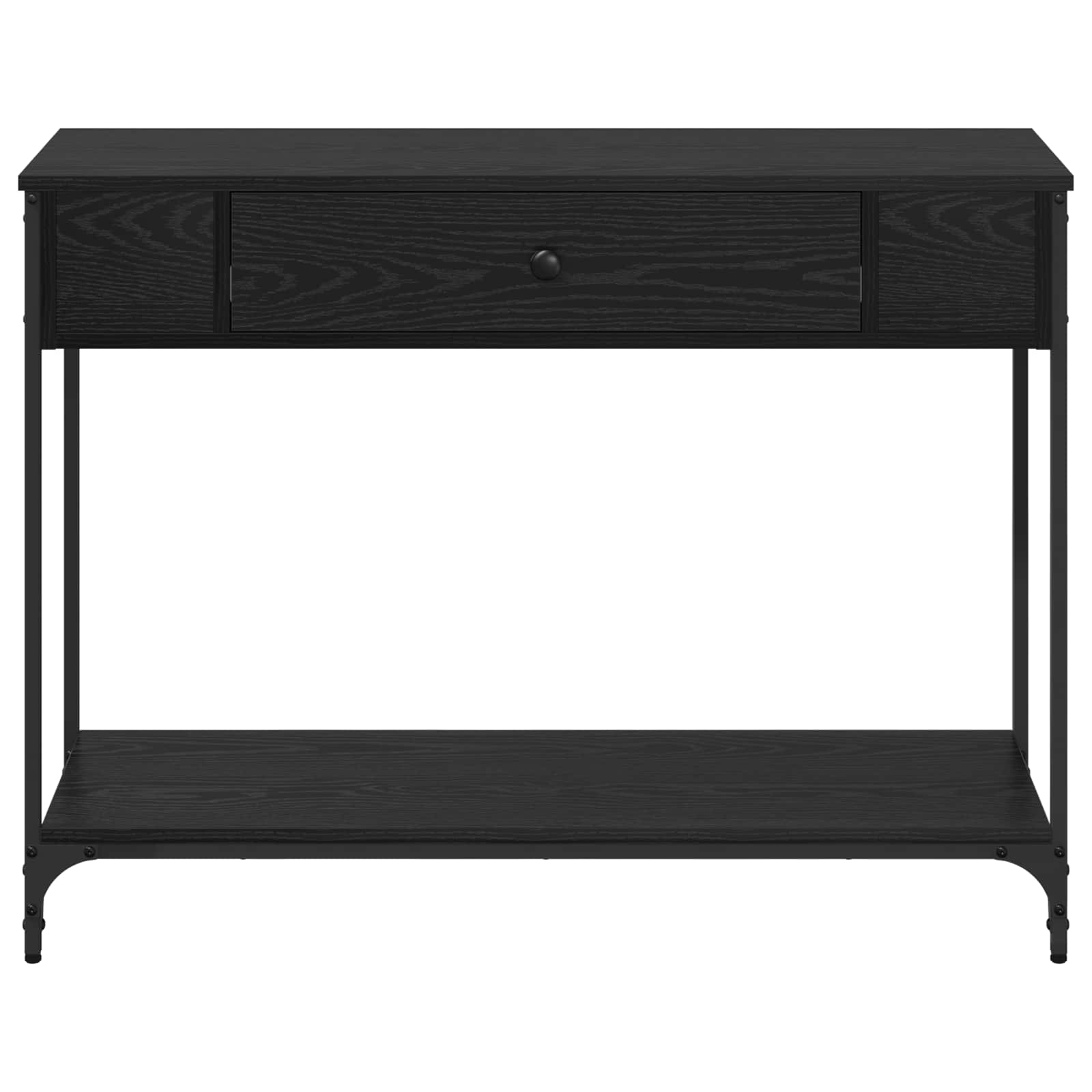 vidaXL Konsola Czarny dąb 100 x 34.5 x 75 cm Materiał drewnopochodny