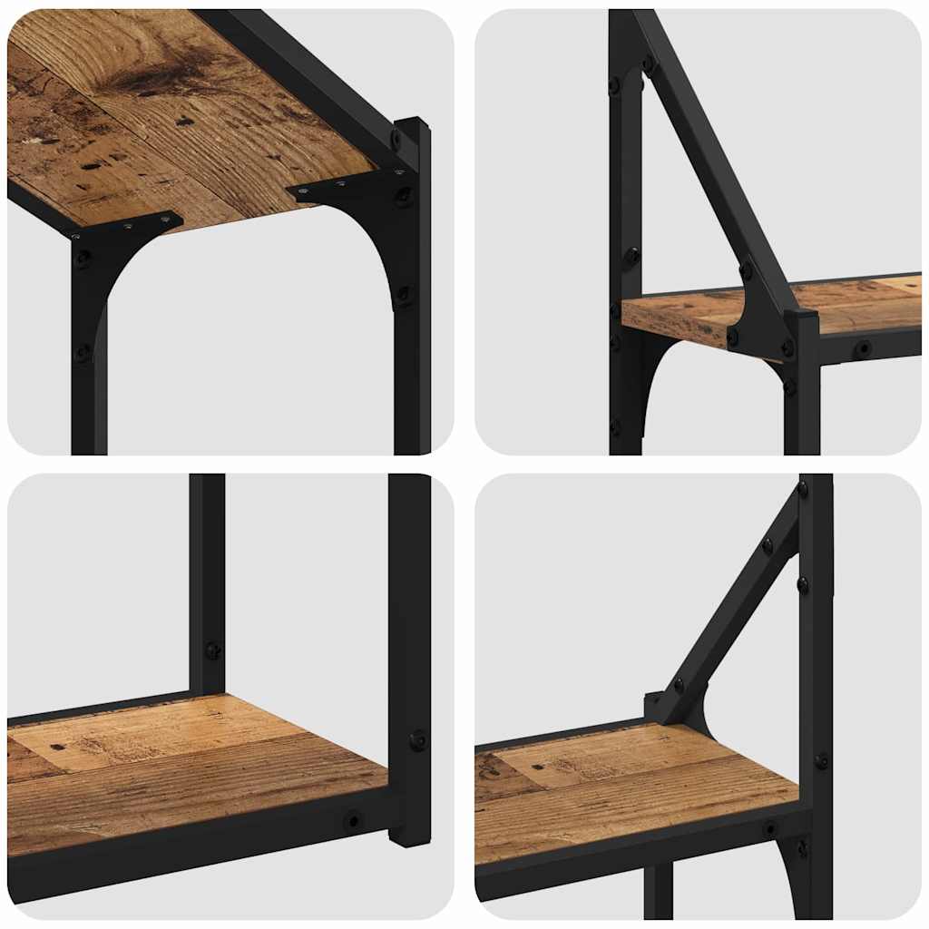 vidaXL Półka ścienna z półką Stare drewno 60 x 21 x 51 cm