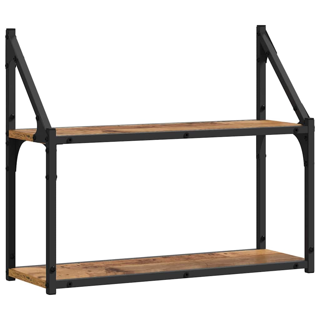 vidaXL Półka ścienna z półką Stare drewno 60 x 21 x 51 cm