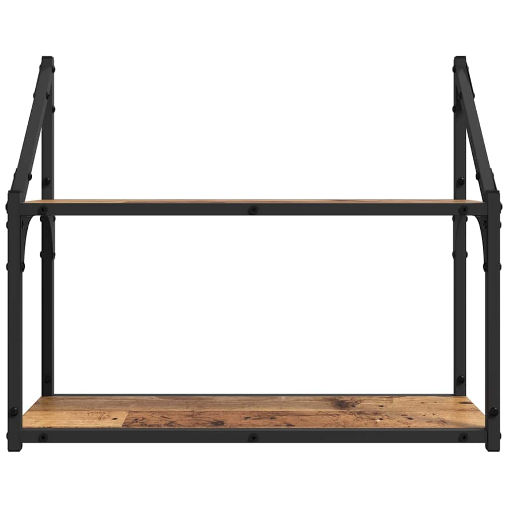 vidaXL Półka ścienna z półką Stare drewno 60 x 21 x 51 cm