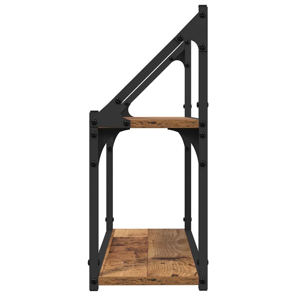 vidaXL Półka ścienna z półką Stare drewno 60 x 21 x 51 cm
