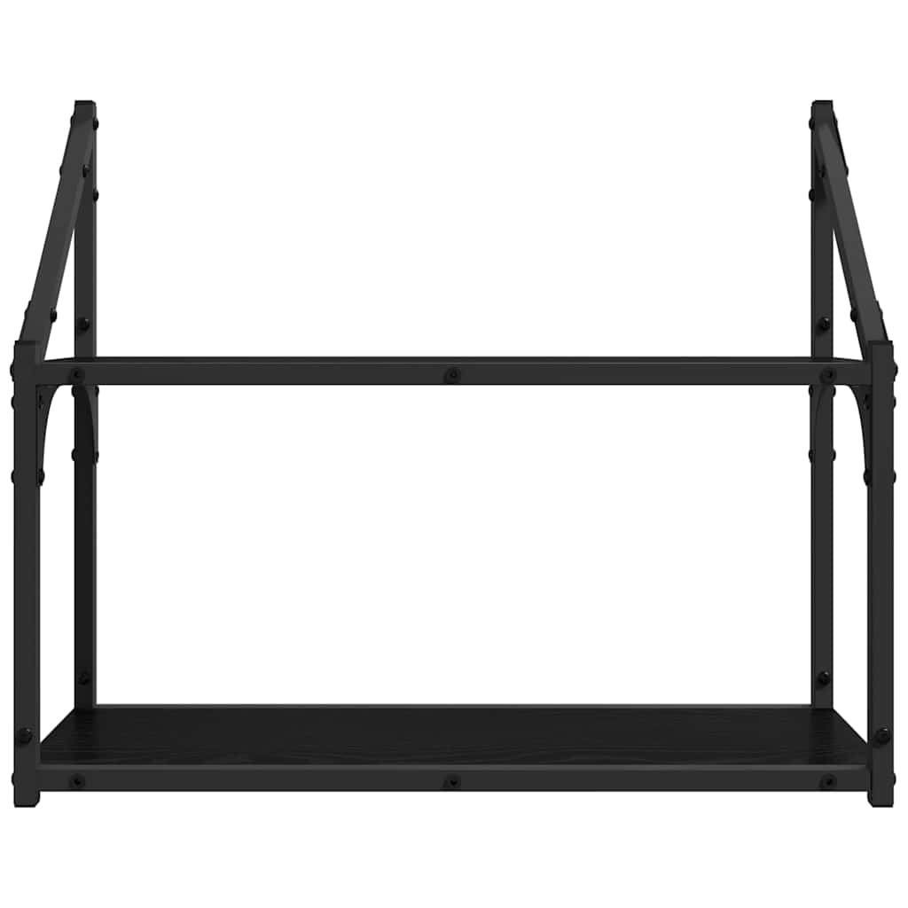 vidaXL Półka ścienna z półką Czarny dąb 60 x 21 x 51 cm