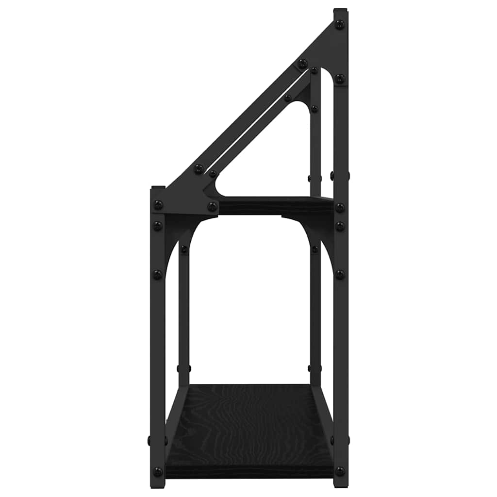 vidaXL Półka ścienna z półką Czarny dąb 60 x 21 x 51 cm