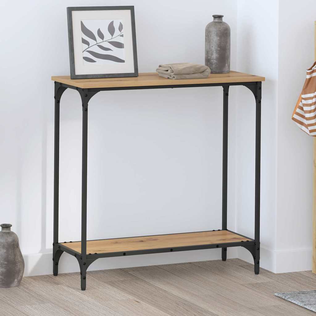 vidaXL Konsola dąb artisan 75 x 30.5 x 75 cm Materiał drewnopochodny