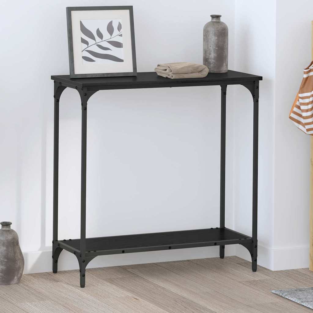 vidaXL Konsola Czarny dąb 75 x 30.5 x 75 cm Materiał drewnopochodny