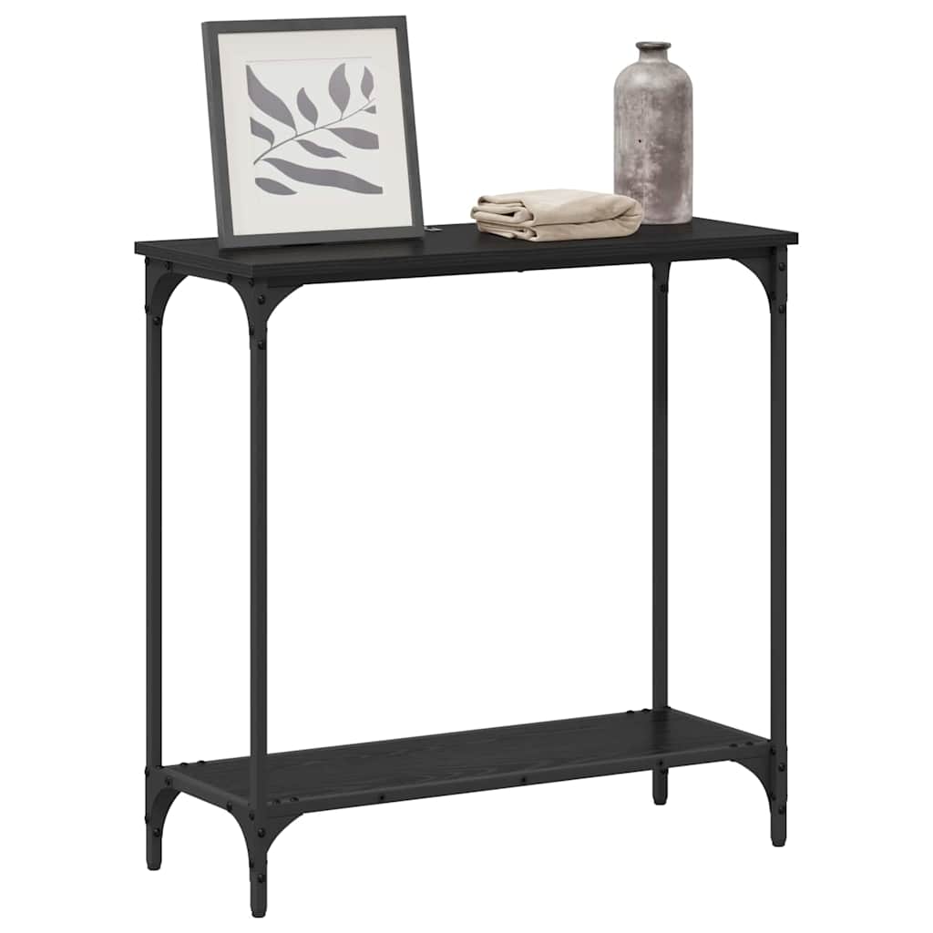 vidaXL Konsola Czarny dąb 75 x 30.5 x 75 cm Materiał drewnopochodny