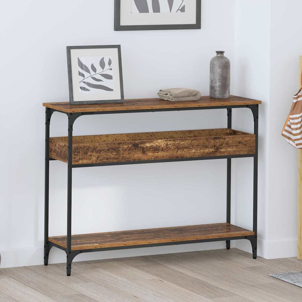 vidaXL Konsola Stare drewno 100 x 29 x 75 cm Materiał drewnopochodny