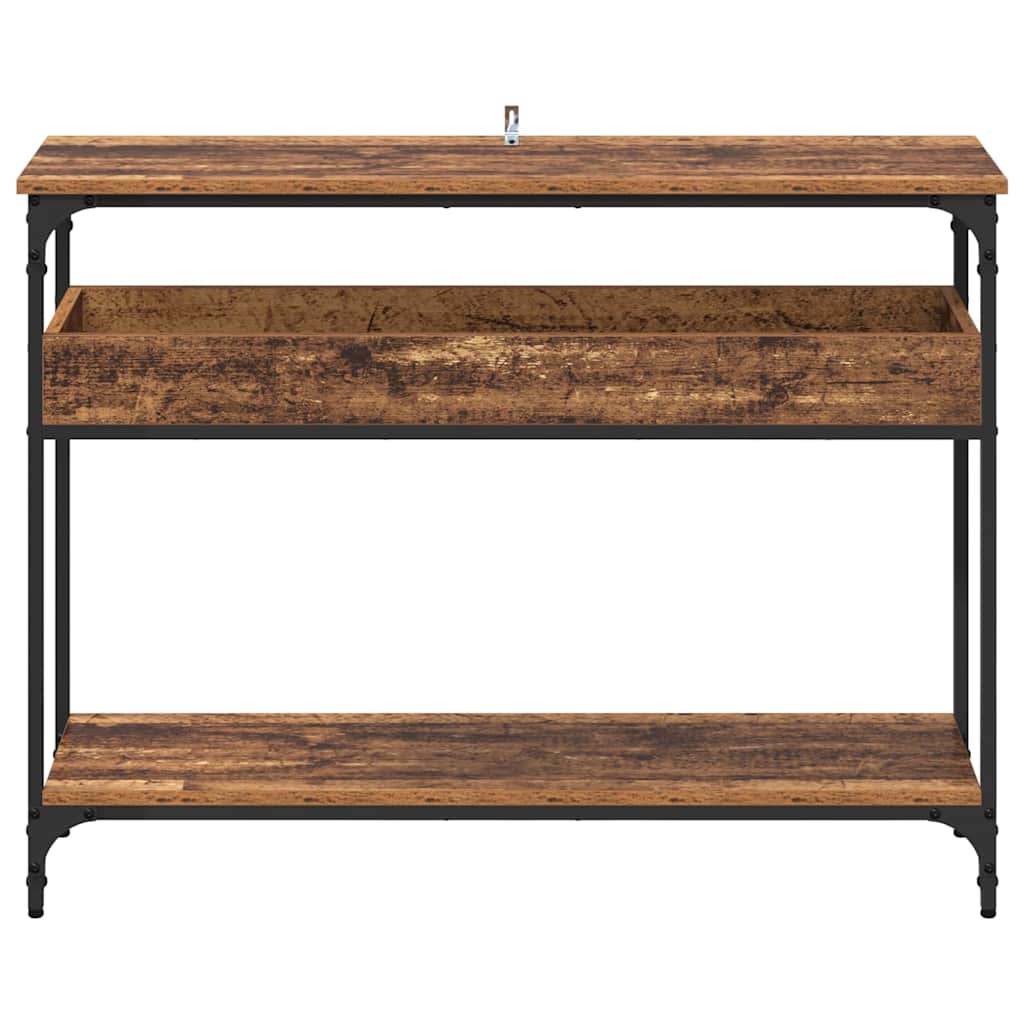 vidaXL Konsola Stare drewno 100 x 29 x 75 cm Materiał drewnopochodny
