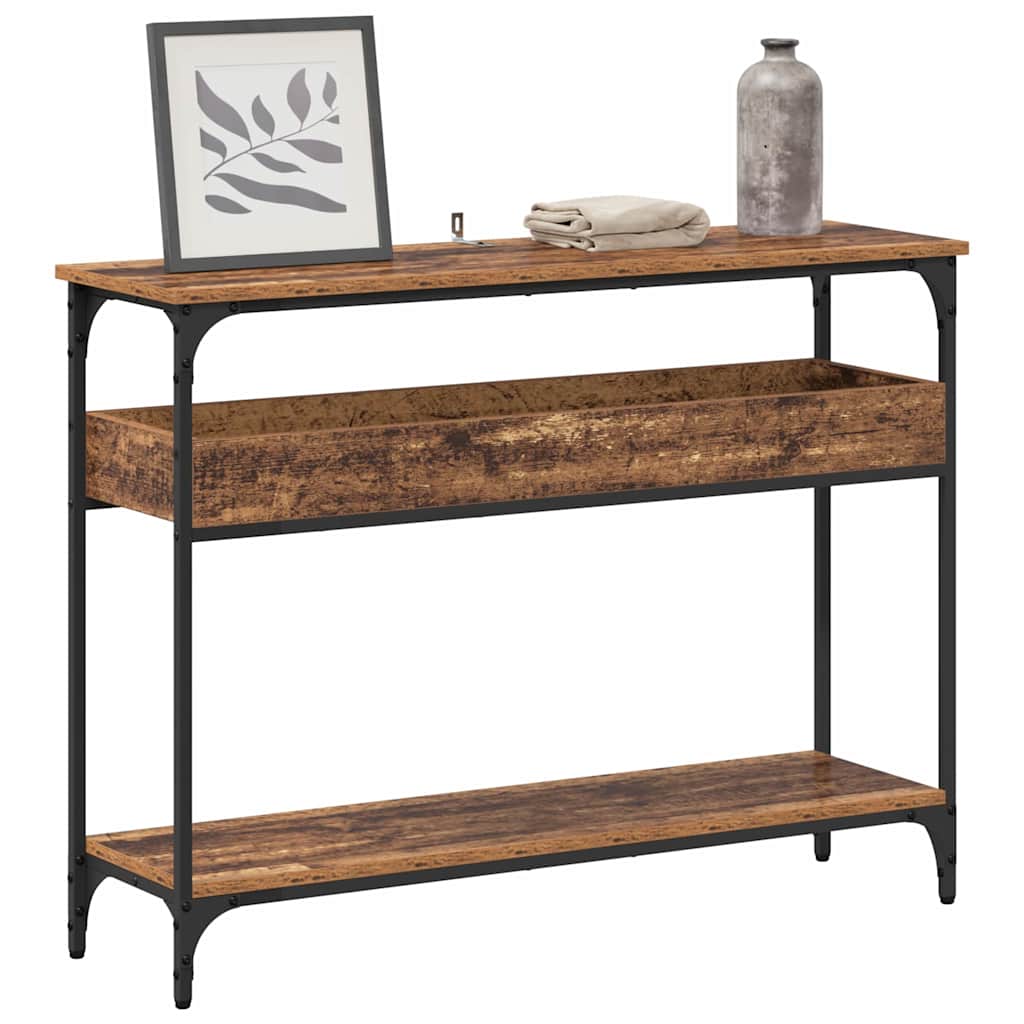 vidaXL Konsola Stare drewno 100 x 29 x 75 cm Materiał drewnopochodny