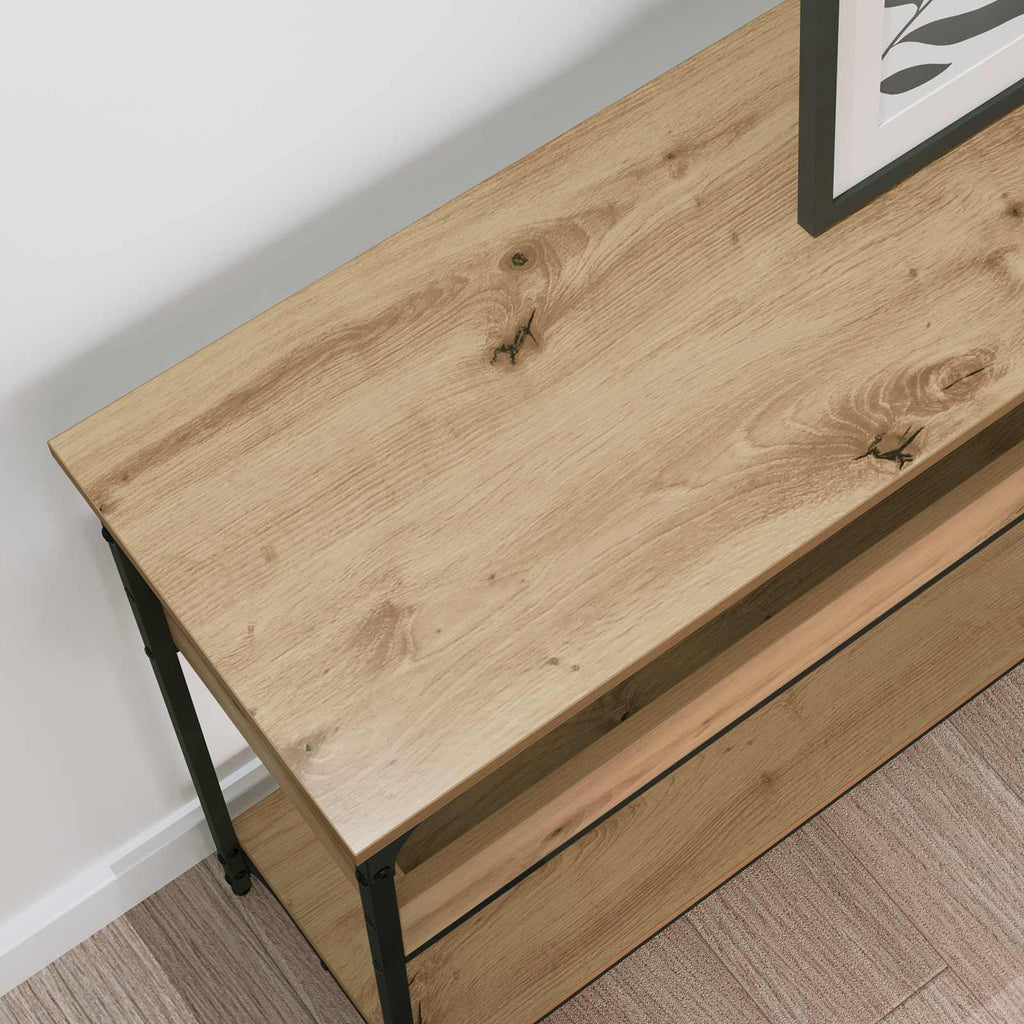 vidaXL Konsola dąb artisan 100 x 29 x 75 cm Materiał drewnopochodny