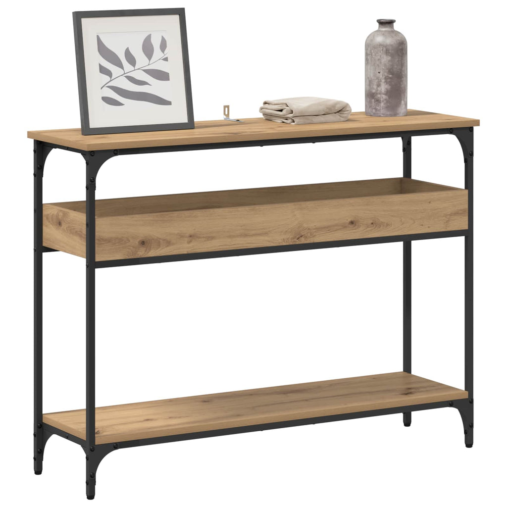 vidaXL Konsola dąb artisan 100 x 29 x 75 cm Materiał drewnopochodny