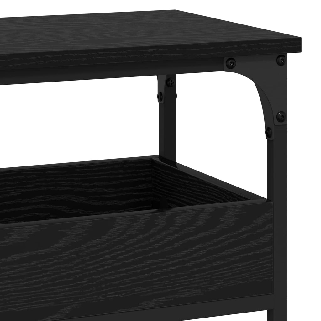 vidaXL Konsola Czarny dąb 100 x 29 x 75 cm Materiał drewnopochodny