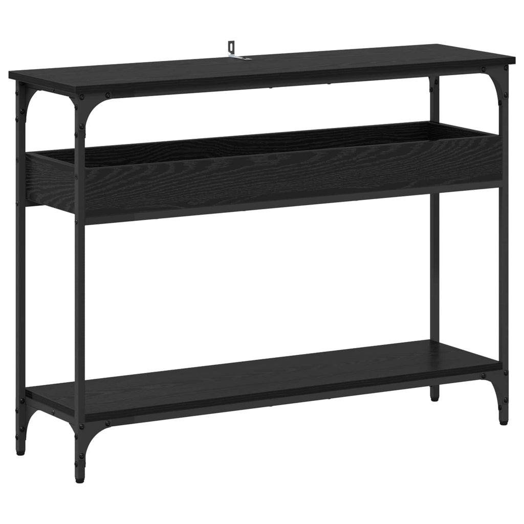 vidaXL Konsola Czarny dąb 100 x 29 x 75 cm Materiał drewnopochodny