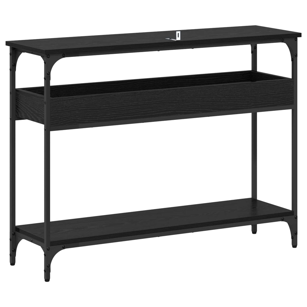 vidaXL Konsola Czarny dąb 100 x 29 x 75 cm Materiał drewnopochodny