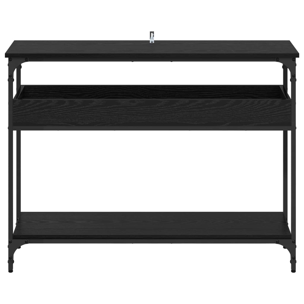 vidaXL Konsola Czarny dąb 100 x 29 x 75 cm Materiał drewnopochodny