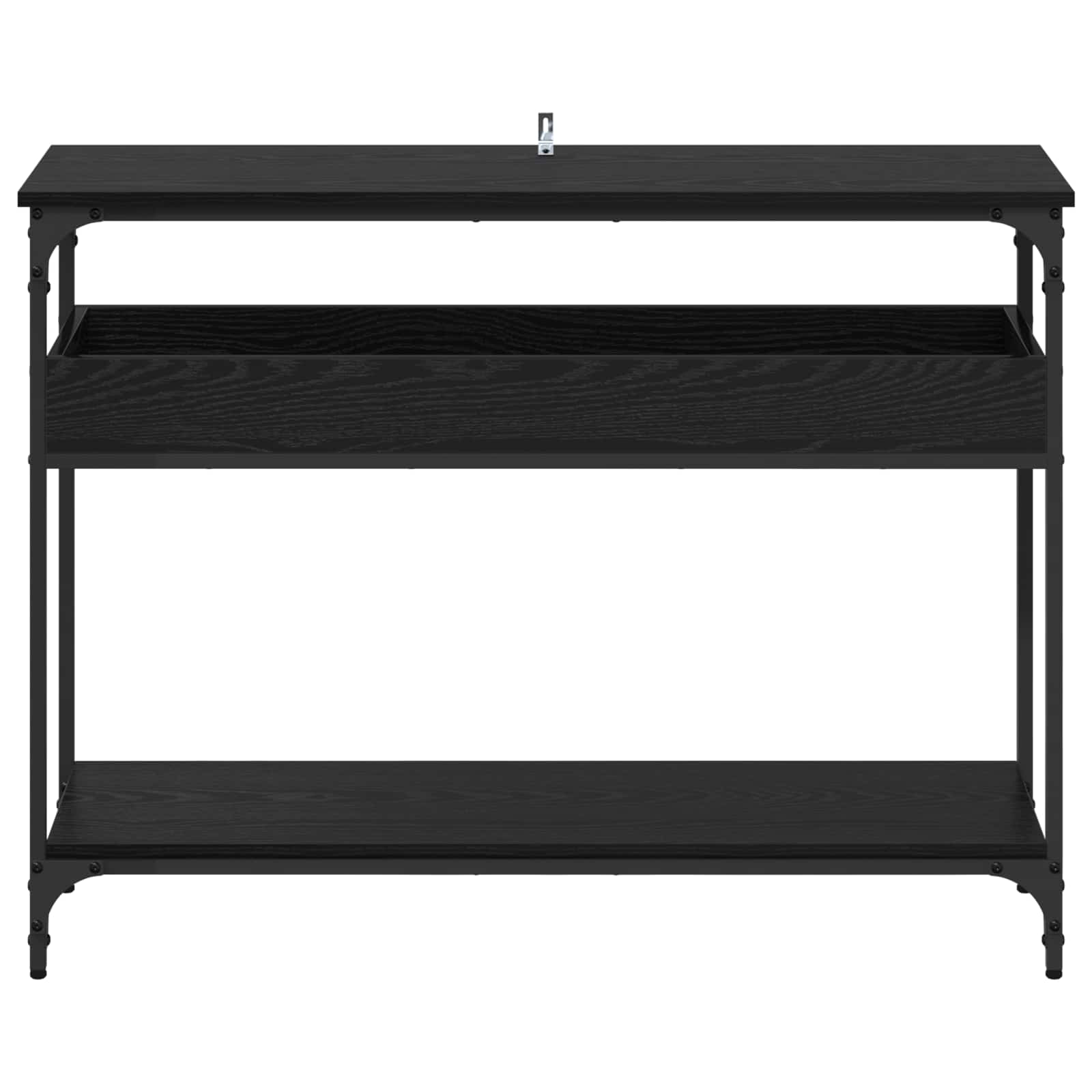 vidaXL Konsola Czarny dąb 100 x 29 x 75 cm Materiał drewnopochodny