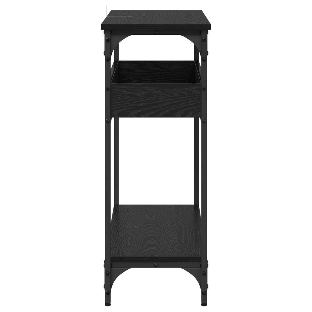 vidaXL Konsola Czarny dąb 100 x 29 x 75 cm Materiał drewnopochodny