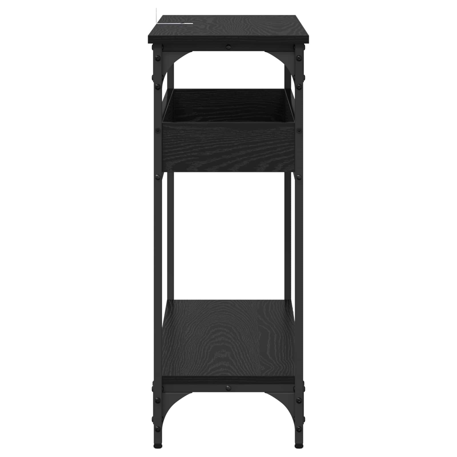 vidaXL Konsola Czarny dąb 100 x 29 x 75 cm Materiał drewnopochodny