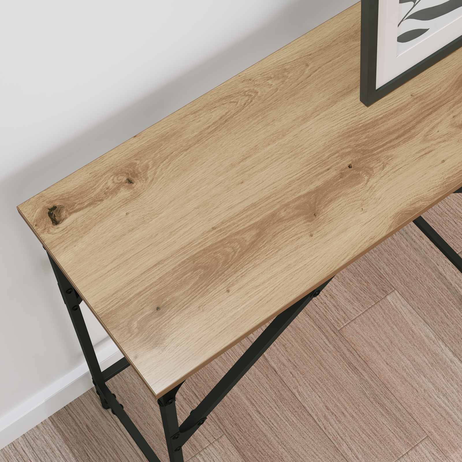 vidaXL Konsola dąb artisan 140 x 29 x 75 cm Materiał drewnopochodny