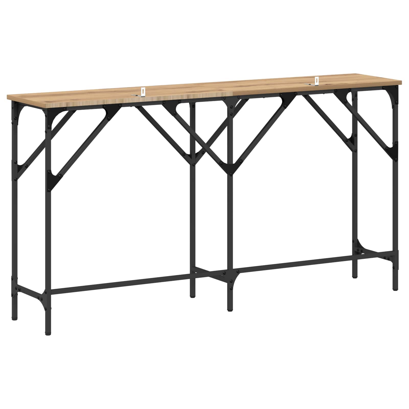 vidaXL Konsola dąb artisan 140 x 29 x 75 cm Materiał drewnopochodny