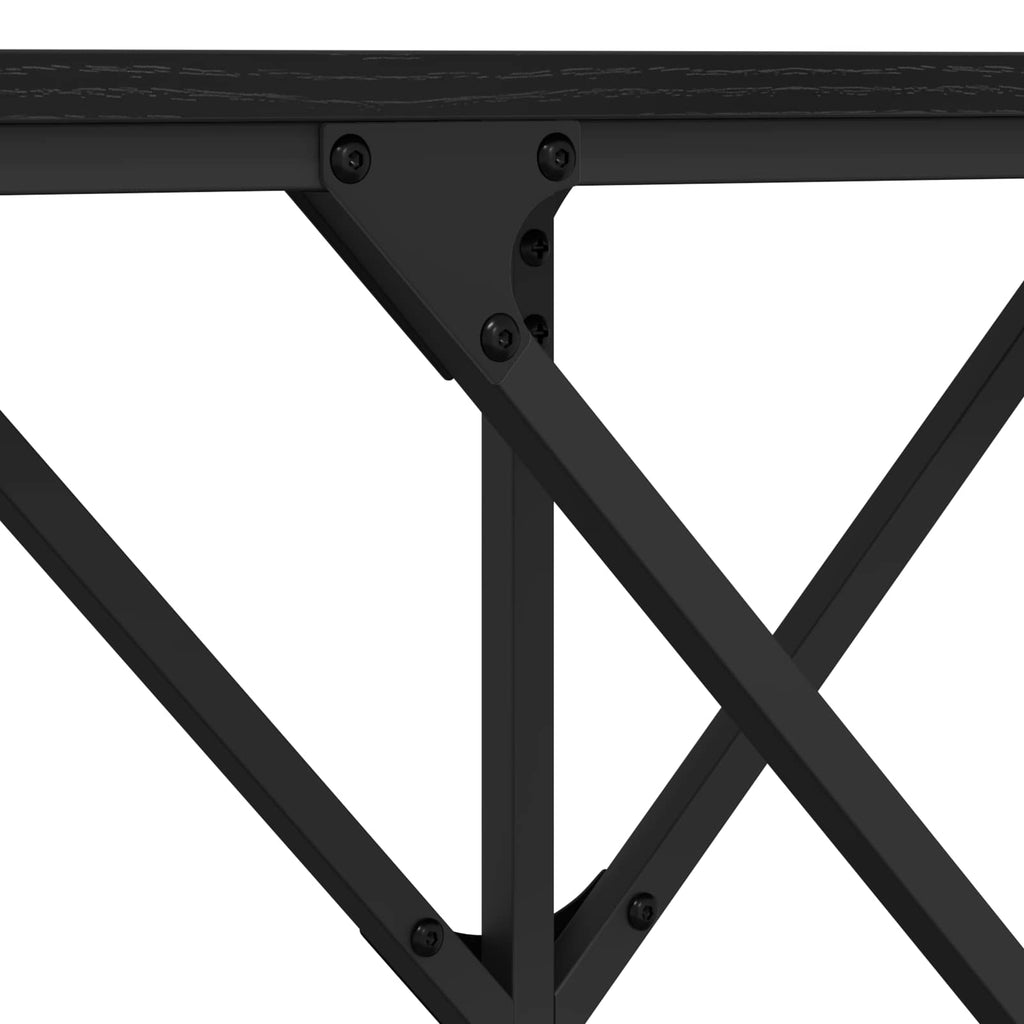 vidaXL Konsola Czarny Dąb 140 x 29 x 75 cm Materiał drewnopochodny