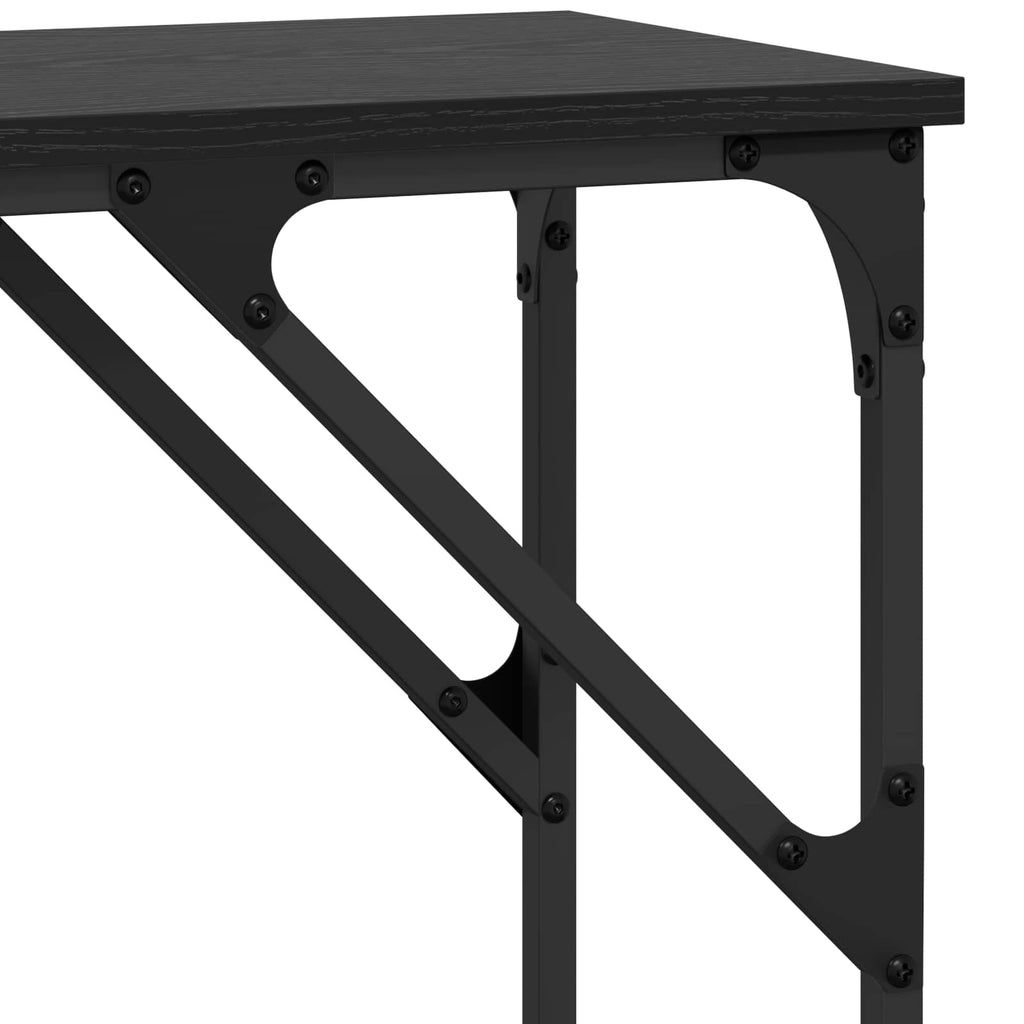 vidaXL Konsola Czarny Dąb 140 x 29 x 75 cm Materiał drewnopochodny