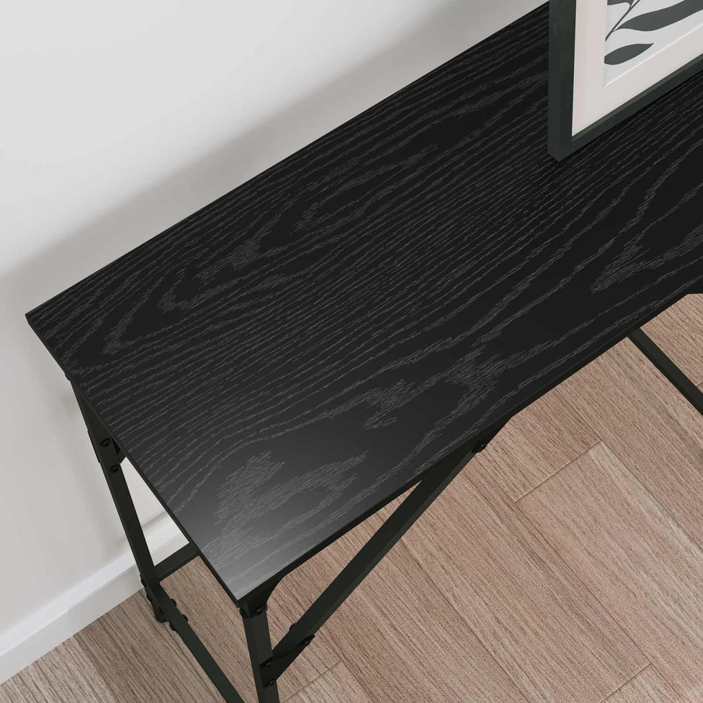 vidaXL Konsola Czarny Dąb 140 x 29 x 75 cm Materiał drewnopochodny
