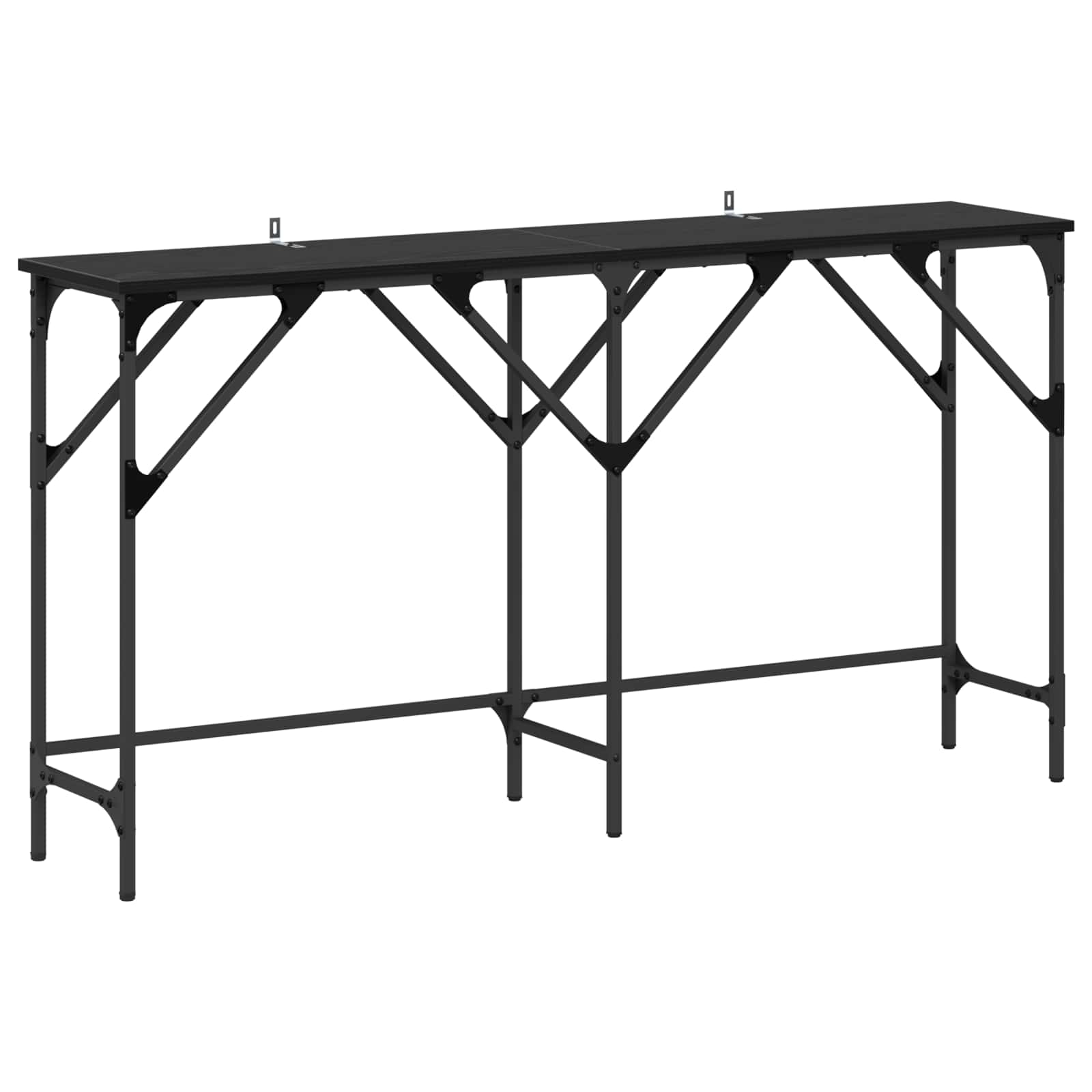 vidaXL Konsola Czarny Dąb 140 x 29 x 75 cm Materiał drewnopochodny