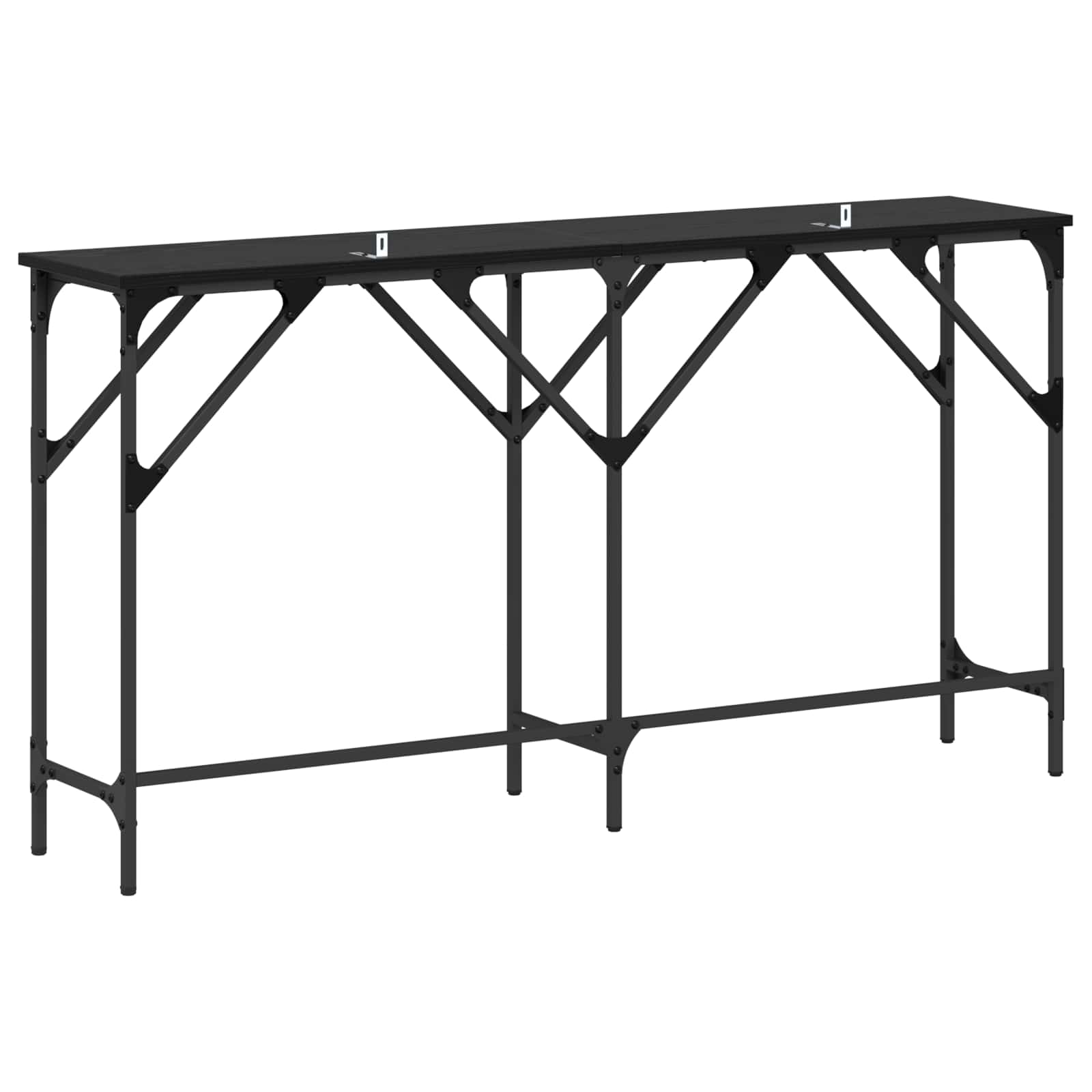 vidaXL Konsola Czarny Dąb 140 x 29 x 75 cm Materiał drewnopochodny