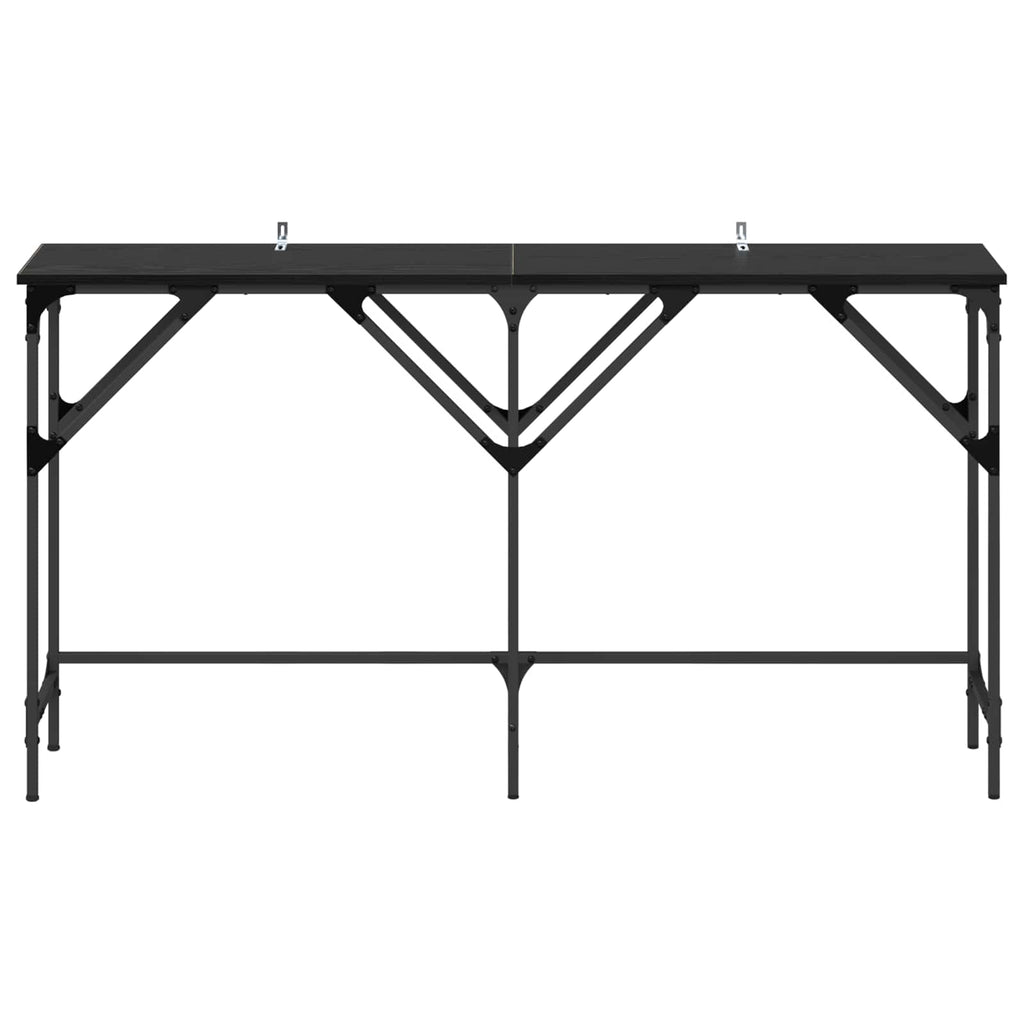 vidaXL Konsola Czarny Dąb 140 x 29 x 75 cm Materiał drewnopochodny