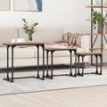 vidaXL Stolik Kawowy Nesting 3 pcs dąb artisan Materiał drewnopochodny