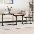 vidaXL Stolik Kawowy Nesting 3 pcs Czarny dąb Materiał drewnopochodny